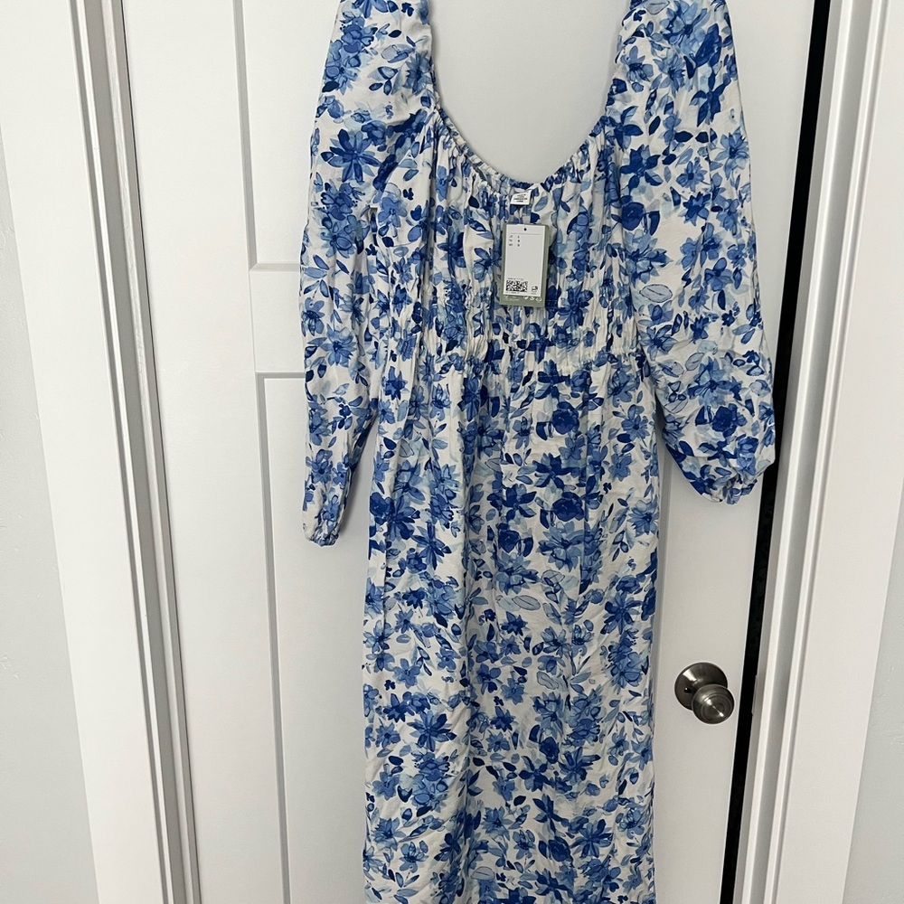 H&M Blue Floral Maxi Dress